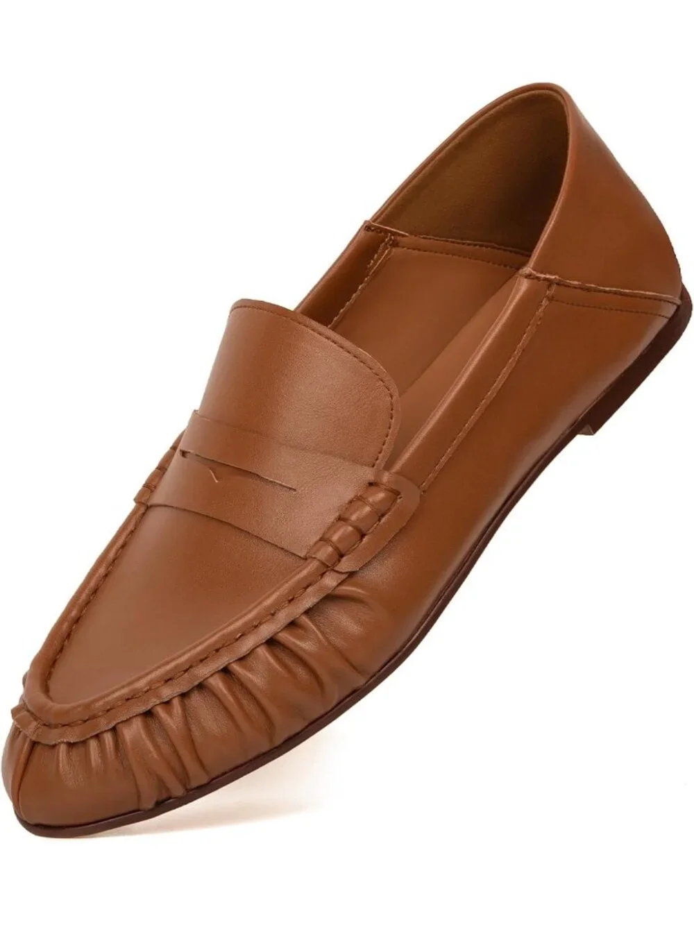 🆕Women's Brown Penny Loafers Flats Shoes Dressy Vintage Work Business